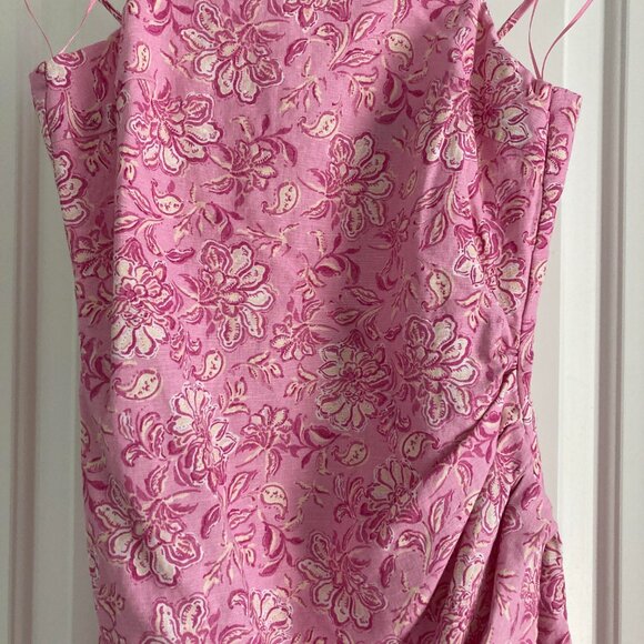 PRINTED LINEN BLEND DRESS -Wore once - Picture 6 of 8